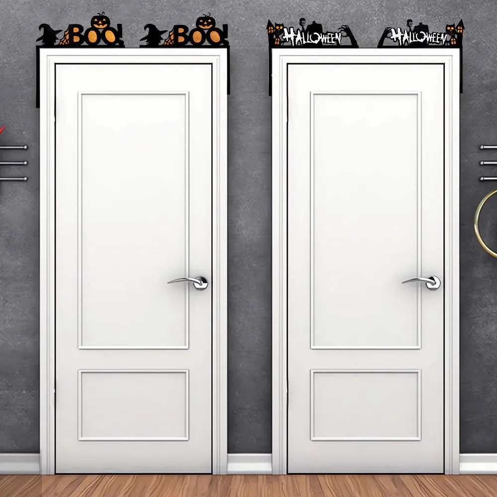Bats Pumpkins Spider Webs Door Frame Halloween Decorative Item