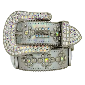 b.b. Simon Silver Hologram Crystal Belt