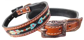 Beaded Inlay Dog Collar ~ Arrow