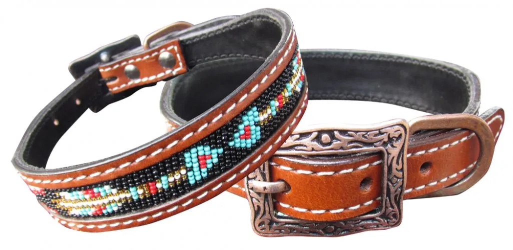 Beaded Inlay Dog Collar ~ Arrow