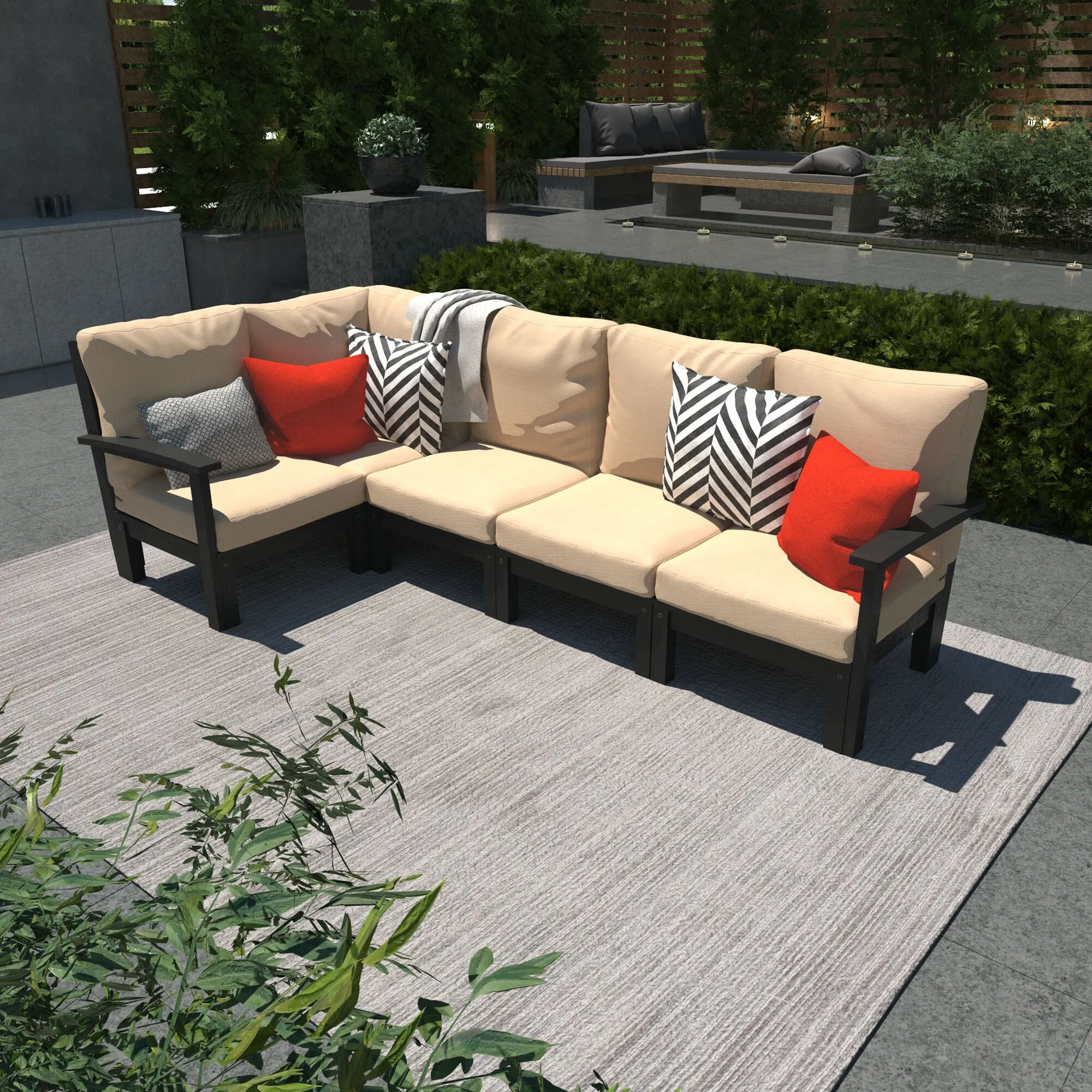 Bespoke Deep Seating: 5 Piece Sectional Set