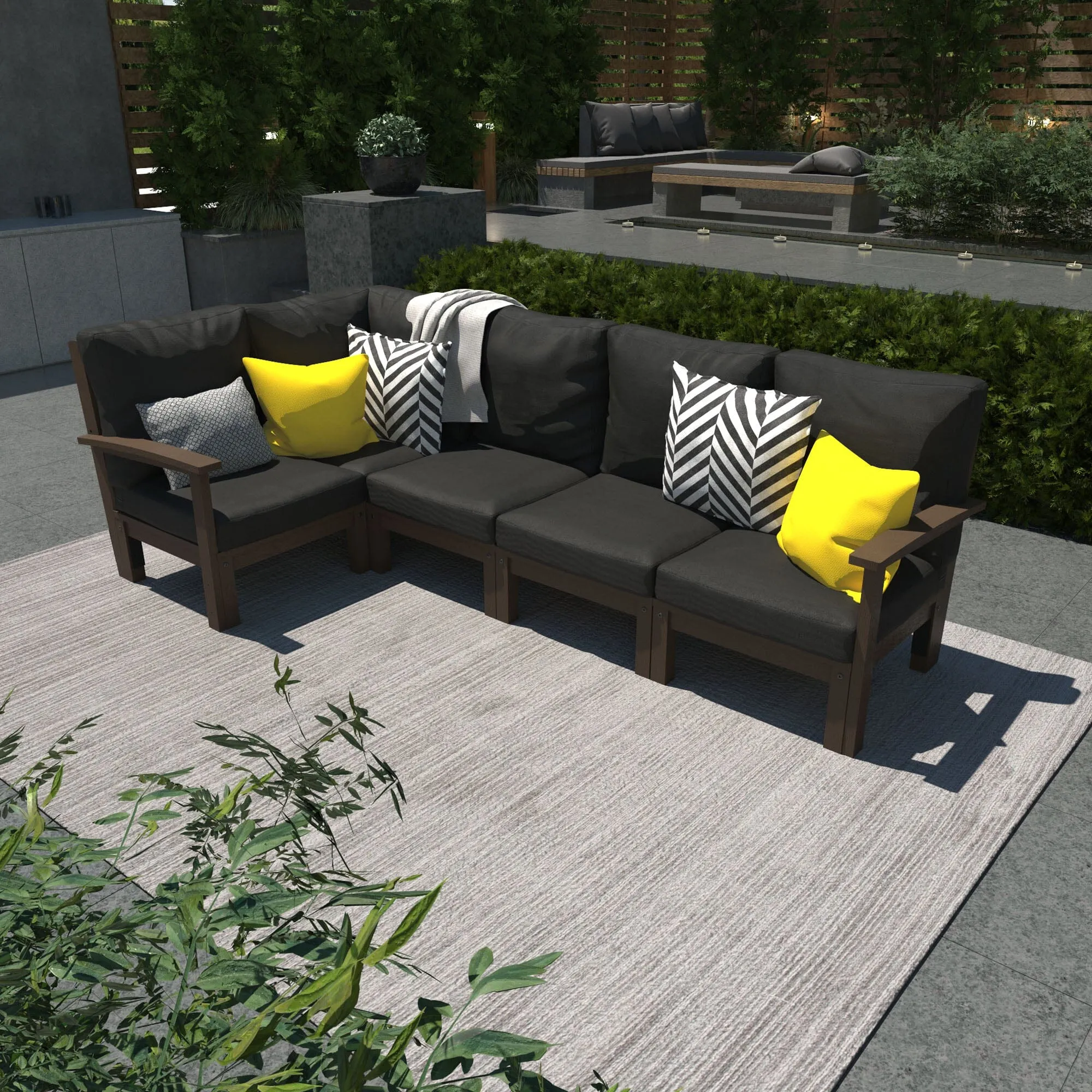 Bespoke Deep Seating: 5 Piece Sectional Set