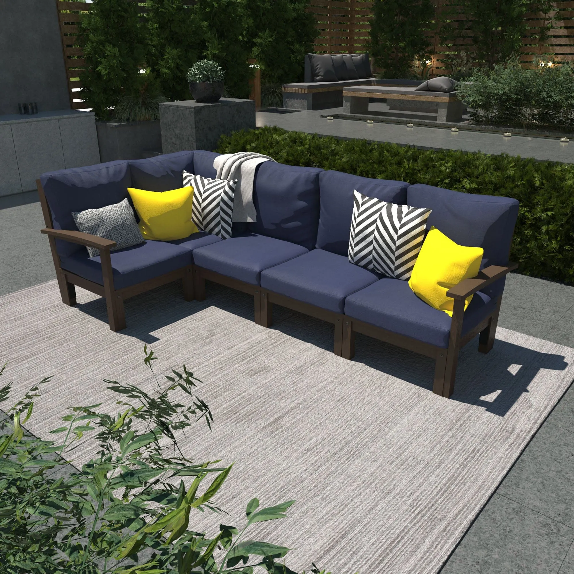 Bespoke Deep Seating: 5 Piece Sectional Set