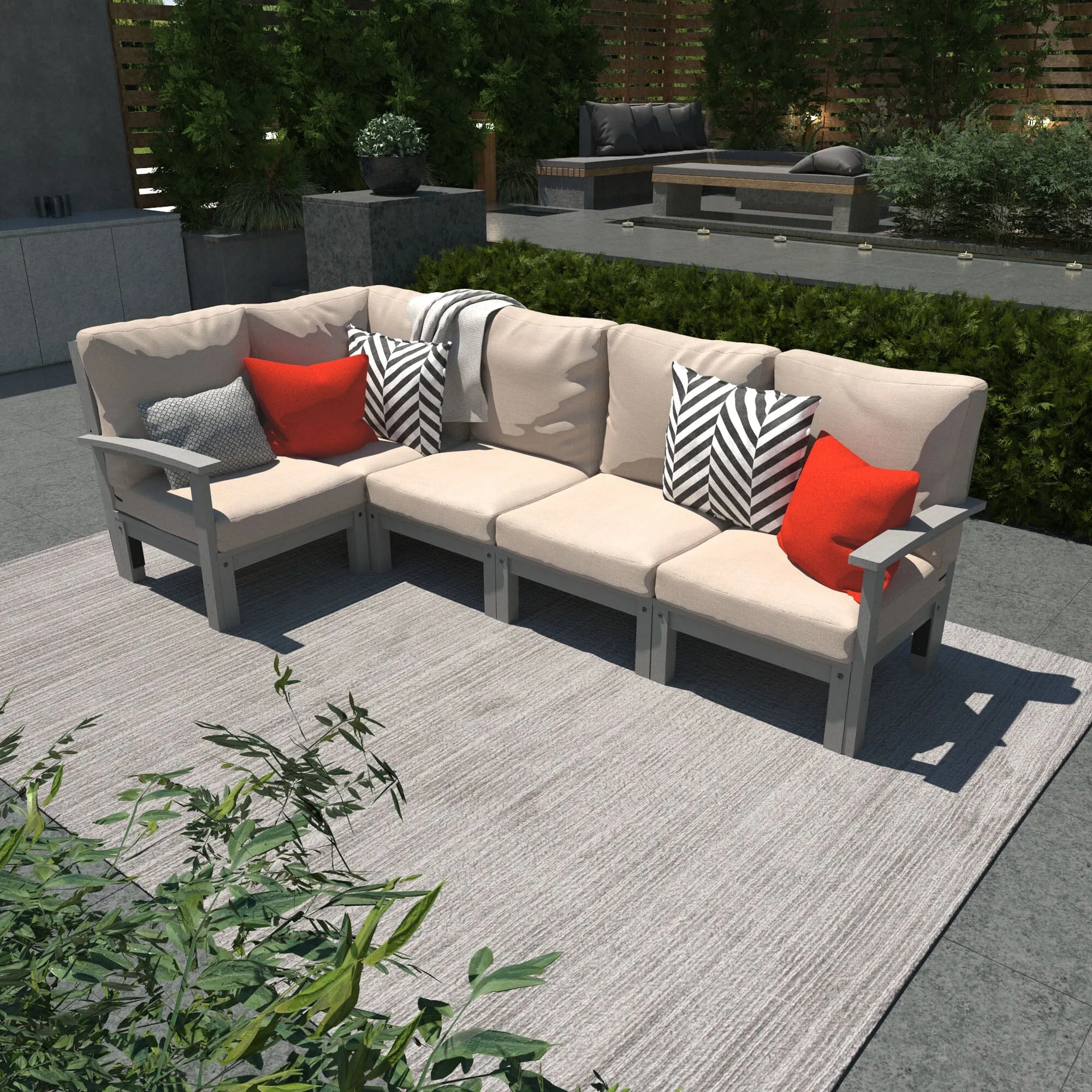 Bespoke Deep Seating: 5 Piece Sectional Set