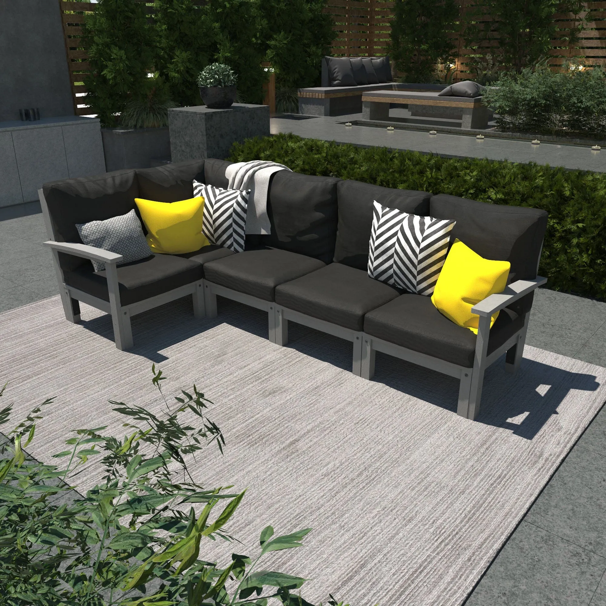 Bespoke Deep Seating: 5 Piece Sectional Set