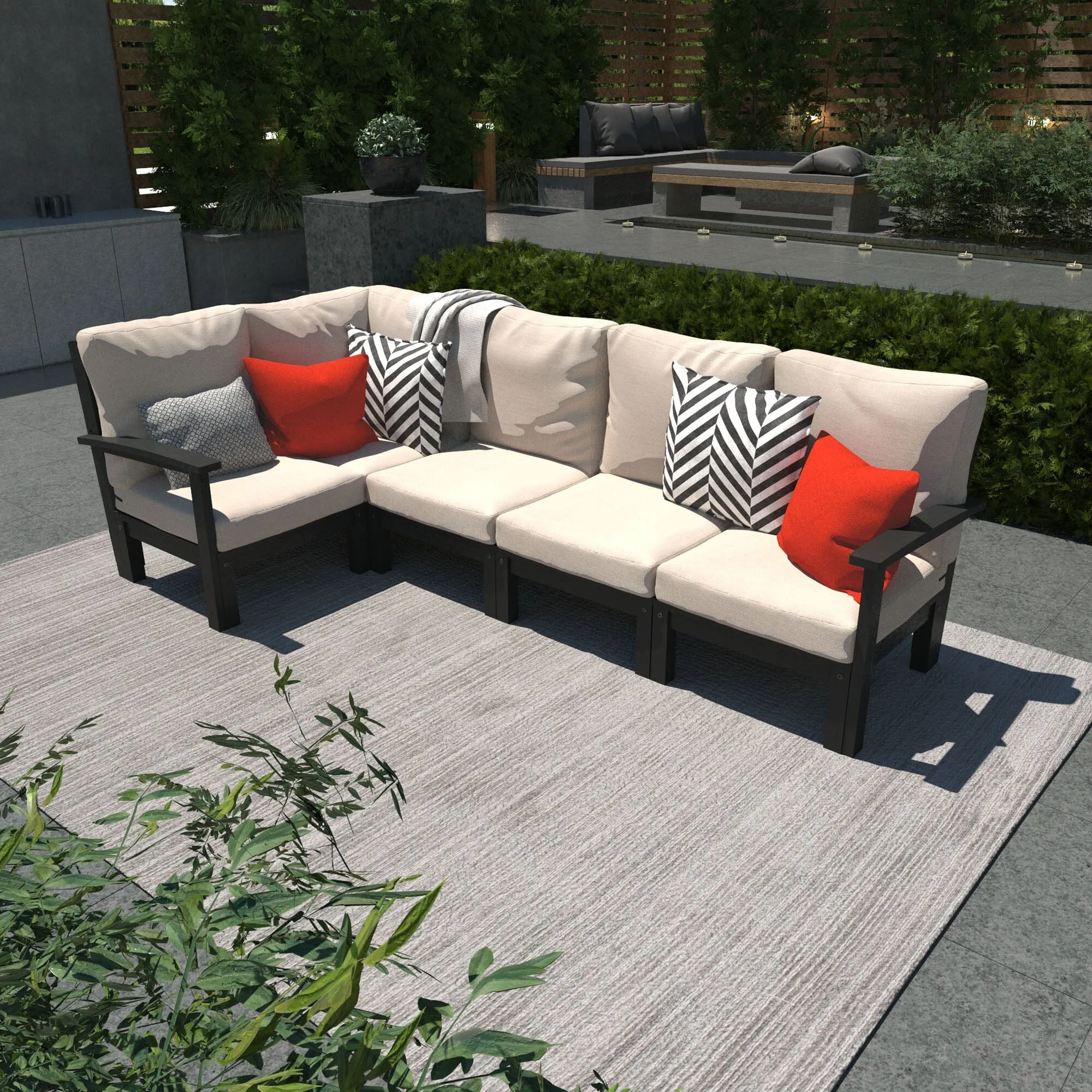 Bespoke Deep Seating: 5 Piece Sectional Set