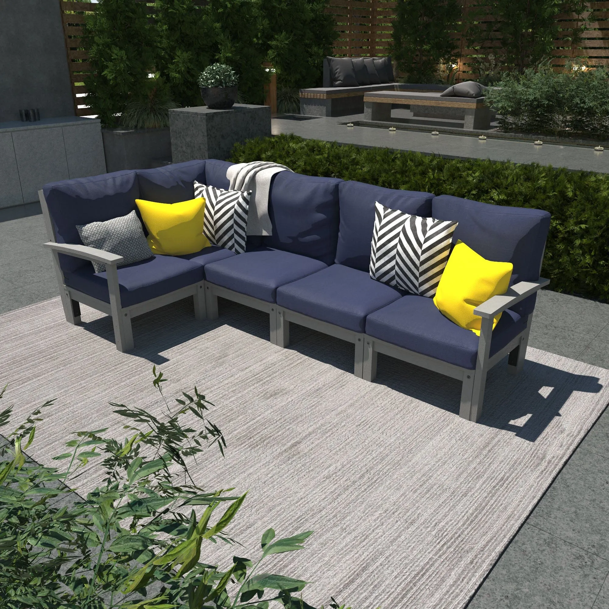 Bespoke Deep Seating: 5 Piece Sectional Set