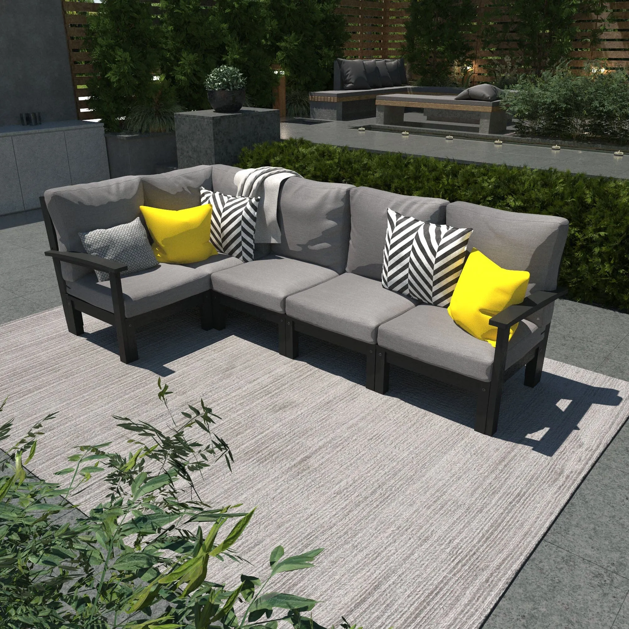 Bespoke Deep Seating: 5 Piece Sectional Set