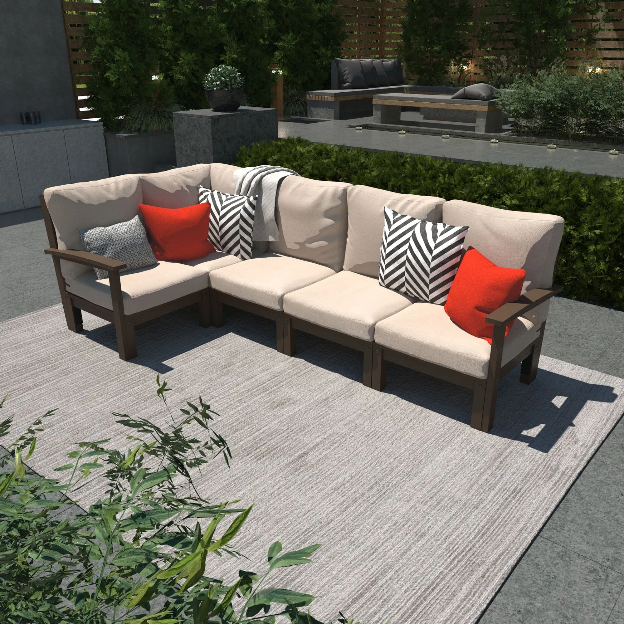 Bespoke Deep Seating: 5 Piece Sectional Set