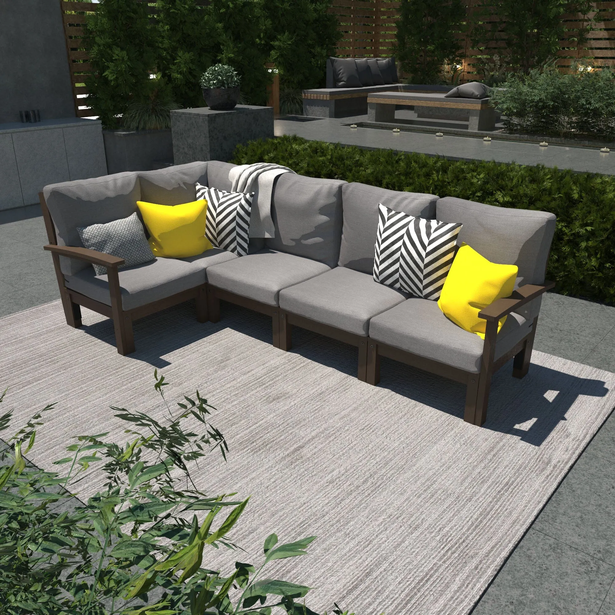 Bespoke Deep Seating: 5 Piece Sectional Set