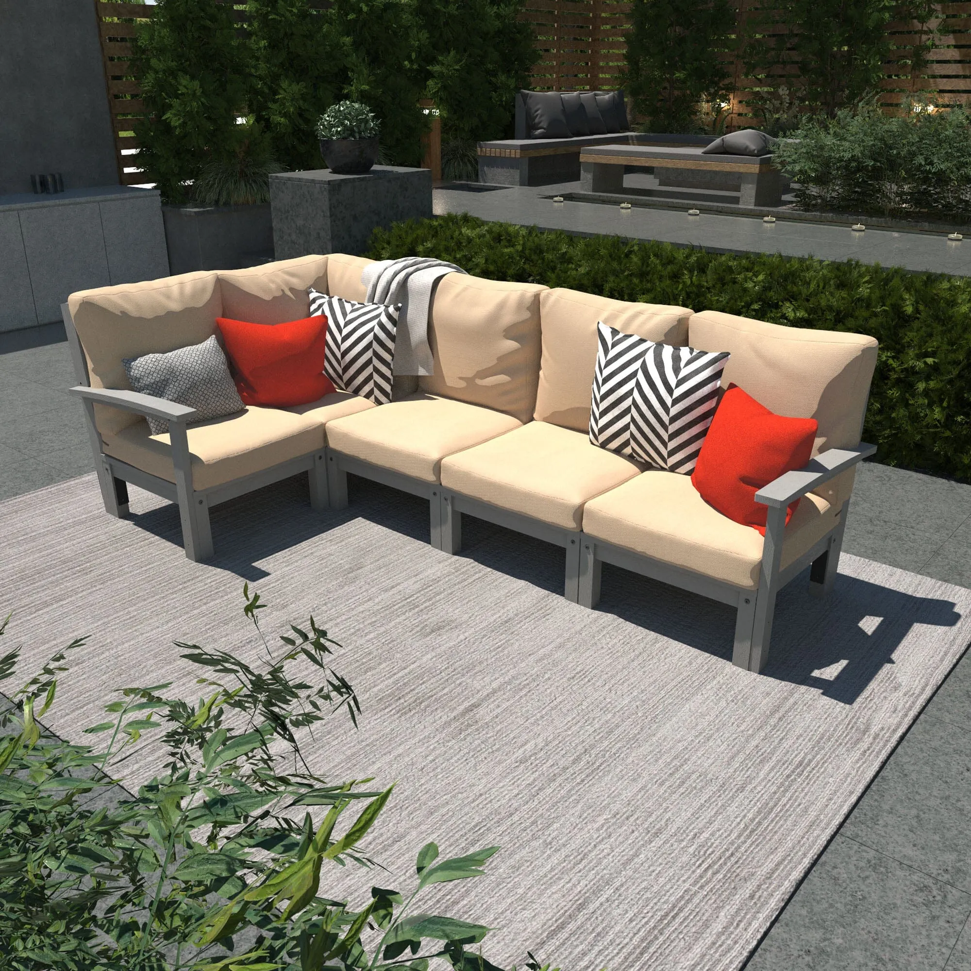 Bespoke Deep Seating: 5 Piece Sectional Set