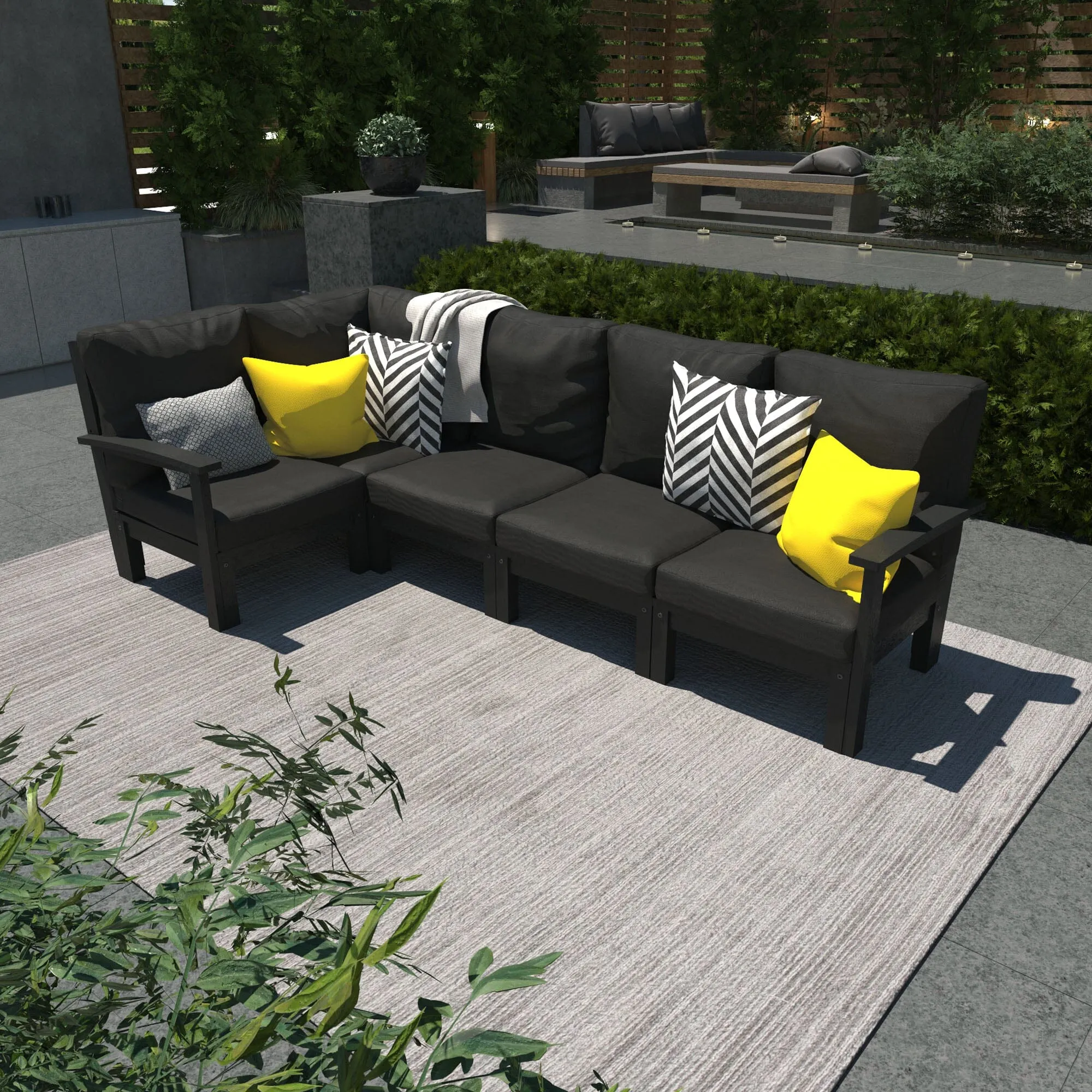 Bespoke Deep Seating: 5 Piece Sectional Set