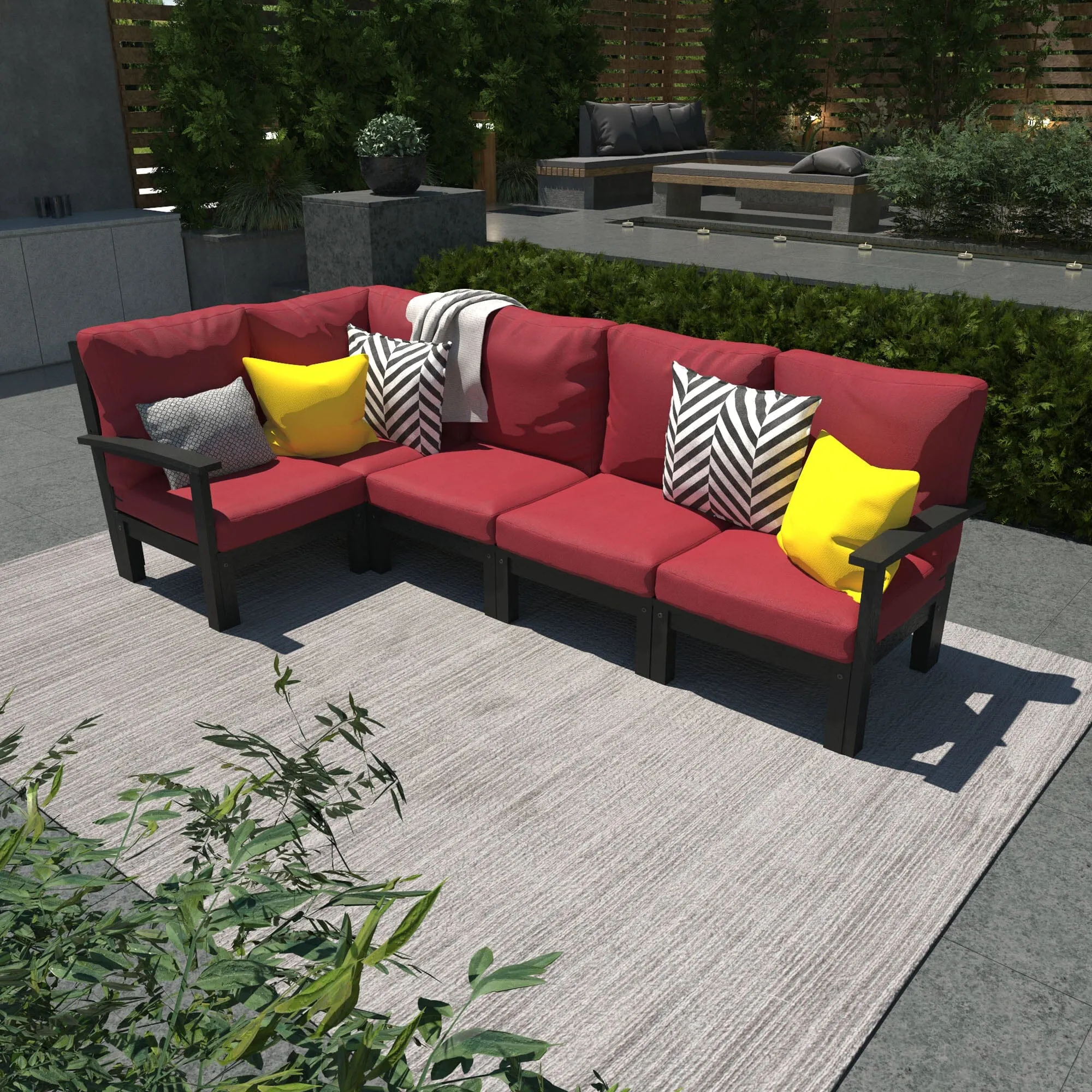 Bespoke Deep Seating: 5 Piece Sectional Set