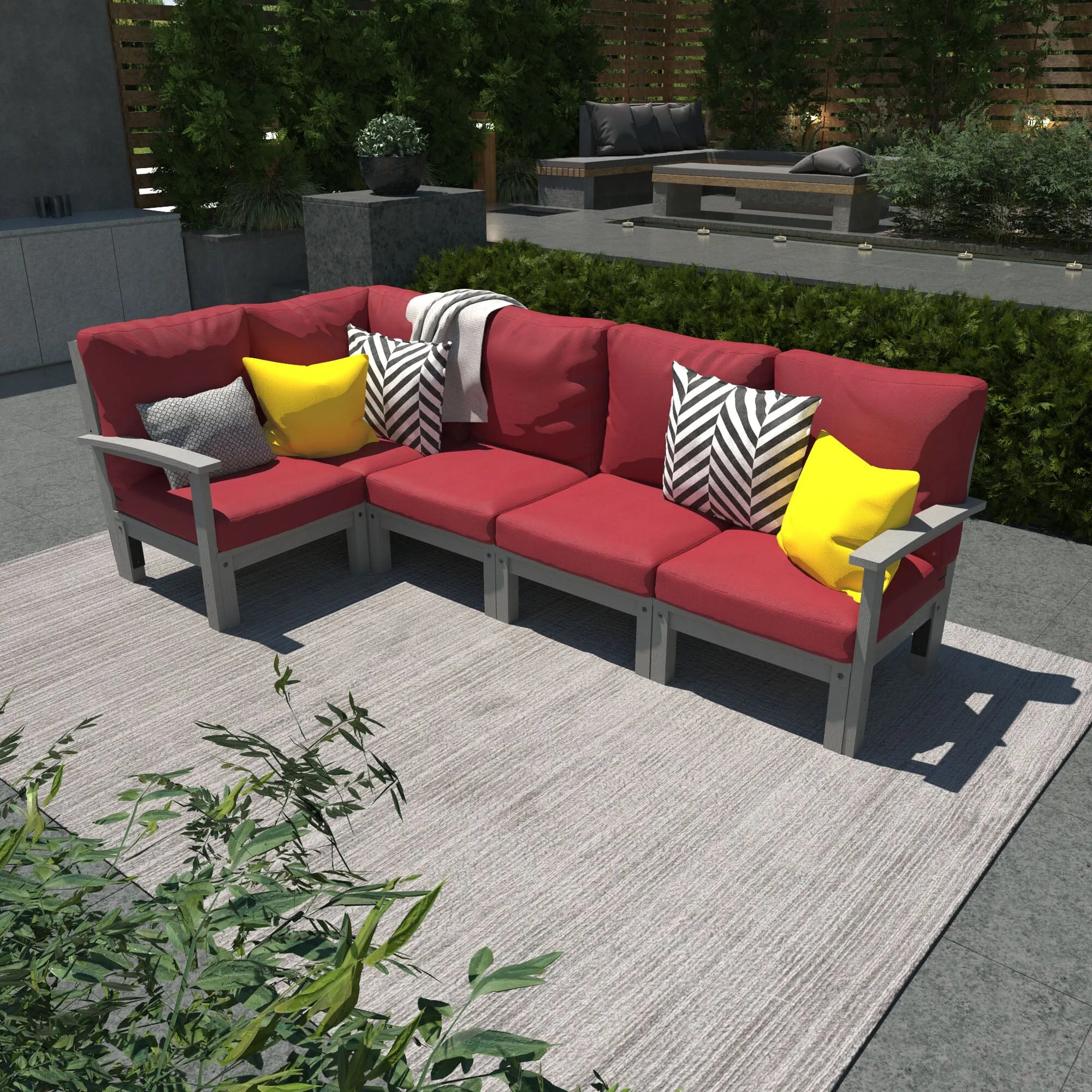 Bespoke Deep Seating: 5 Piece Sectional Set