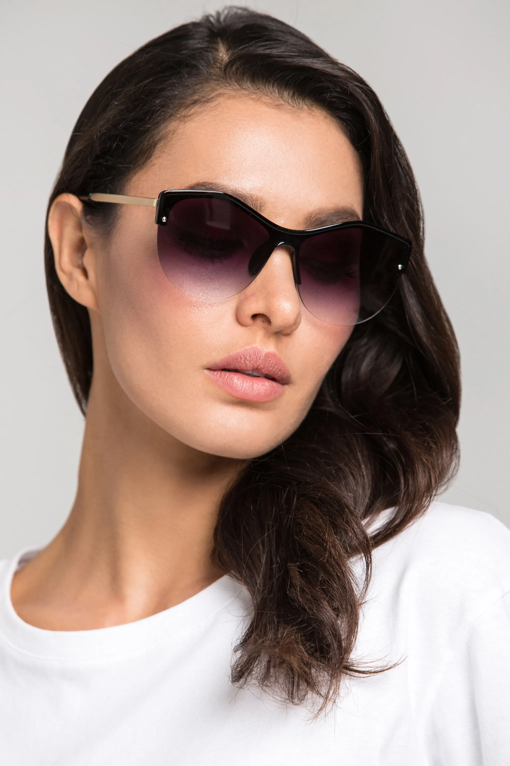 Black Gradient Top Rim Sunglasses