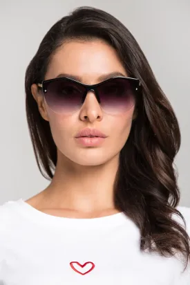 Black Gradient Top Rim Sunglasses