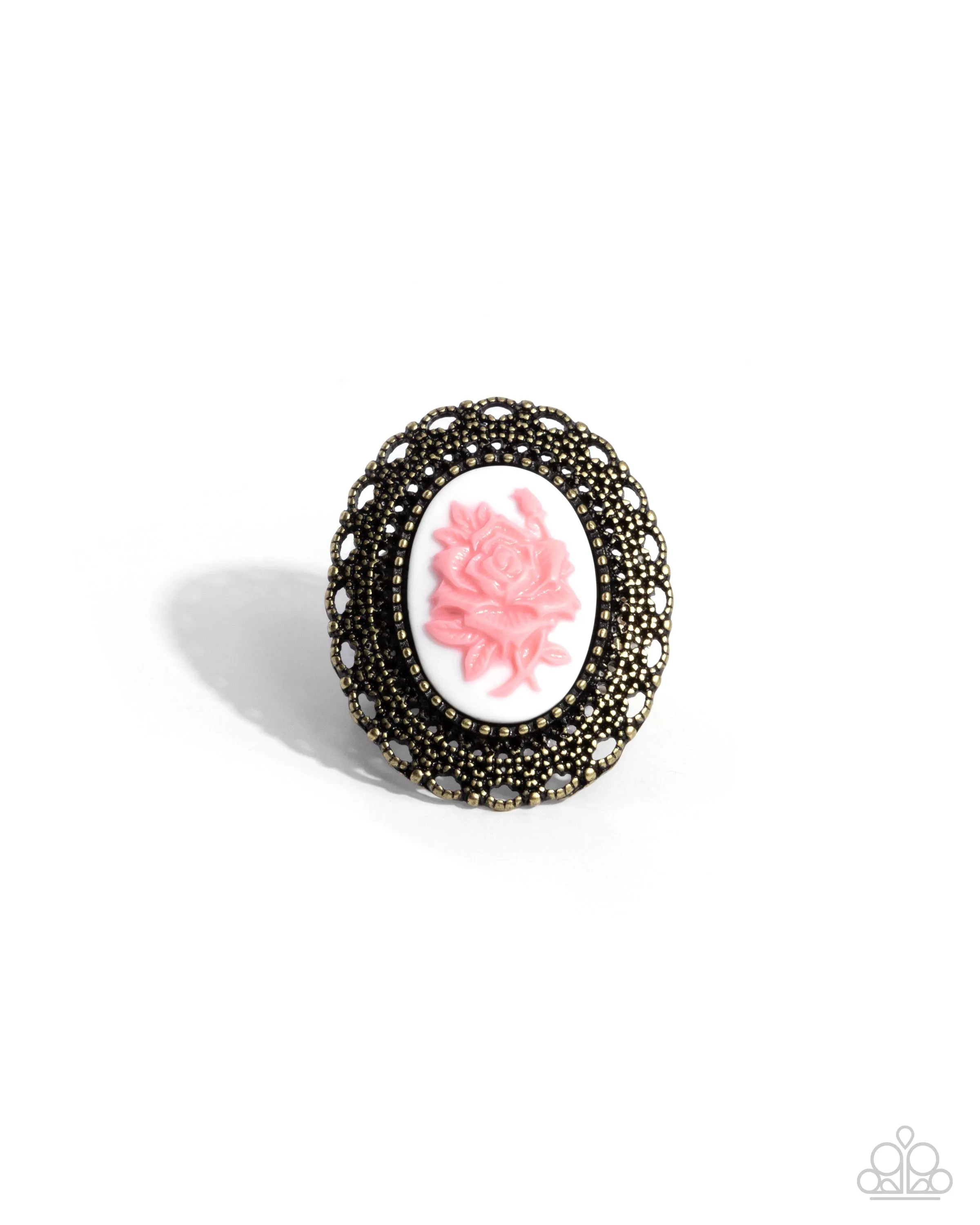Blooming Brooch - Brass Ring - Paparazzi Accessories