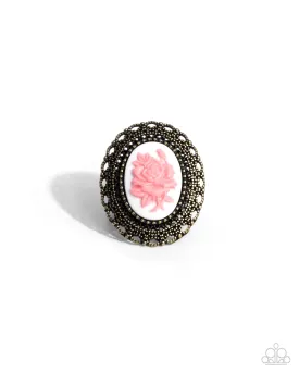 Blooming Brooch - Brass Ring - Paparazzi Accessories