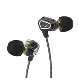 boAt Nirvanaa DUO | Stylish Hawk-Inspired Design Wired Earphones with 10mm Dynamic Dual Driver, Super Extra Bass