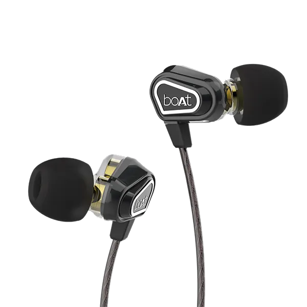boAt Nirvanaa DUO | Stylish Hawk-Inspired Design Wired Earphones with 10mm Dynamic Dual Driver, Super Extra Bass