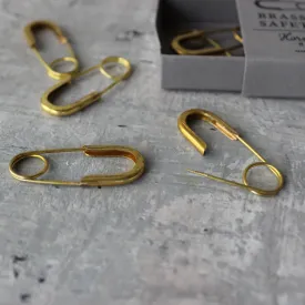 Brass Safety Pins  Box of 6 pcs