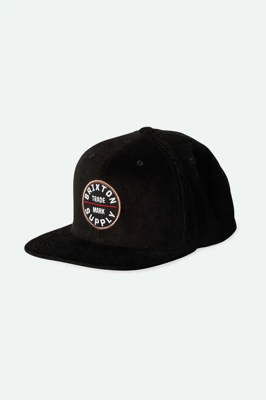 Brixton Mens Black Cord Oath III Snapback