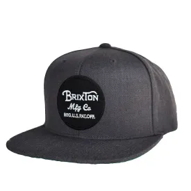 Brixton - Wheeler Men's Snapback Hat, Charcoal Heather
