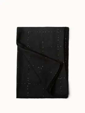 Cashmere Silk Scarf with Sequins Grid