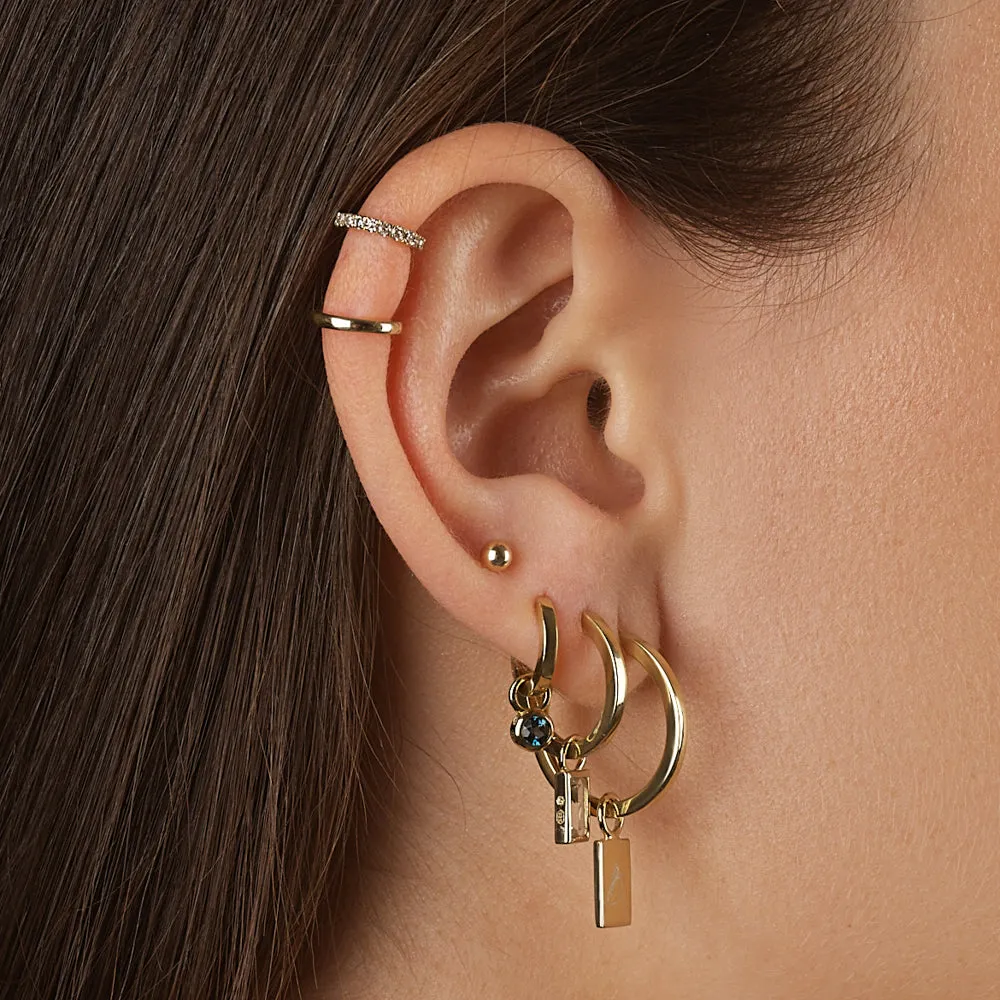 Charm Hoop Earrings in 10k Gold