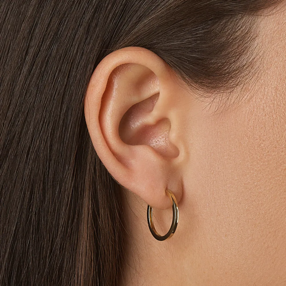 Charm Hoop Earrings in 10k Gold