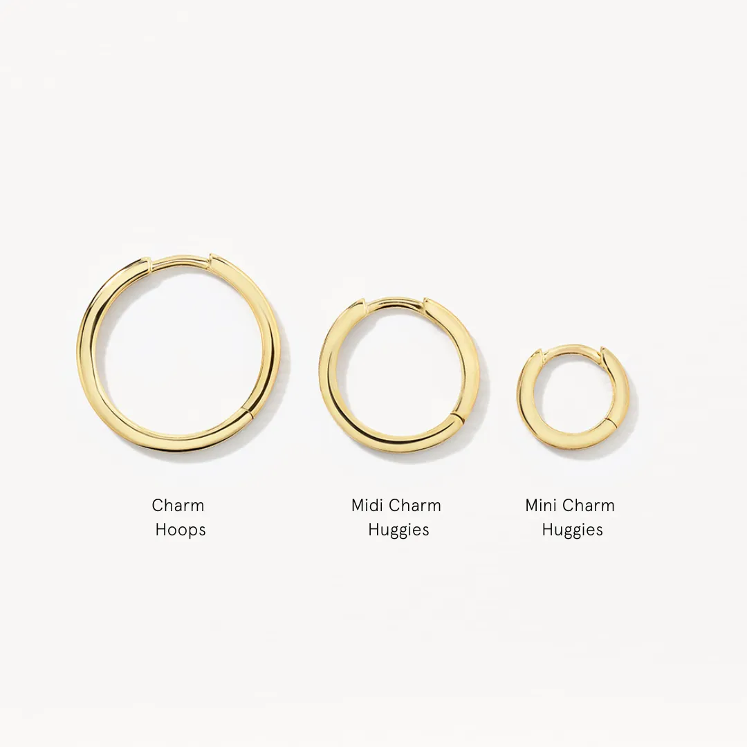 Charm Hoop Earrings in 10k Gold