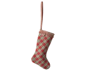 Christmas Ornament - Stocking - Checker/Red