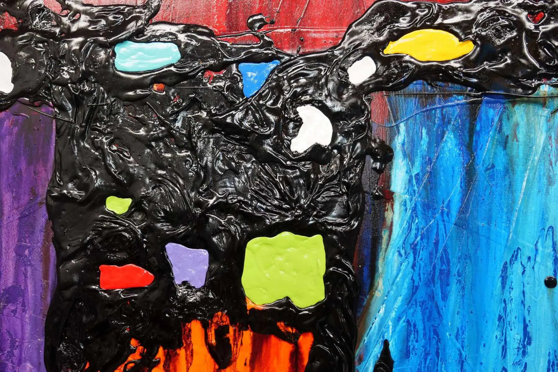 Circus Extravaganza 250cm x 150cm Red Textured Abstract Painting