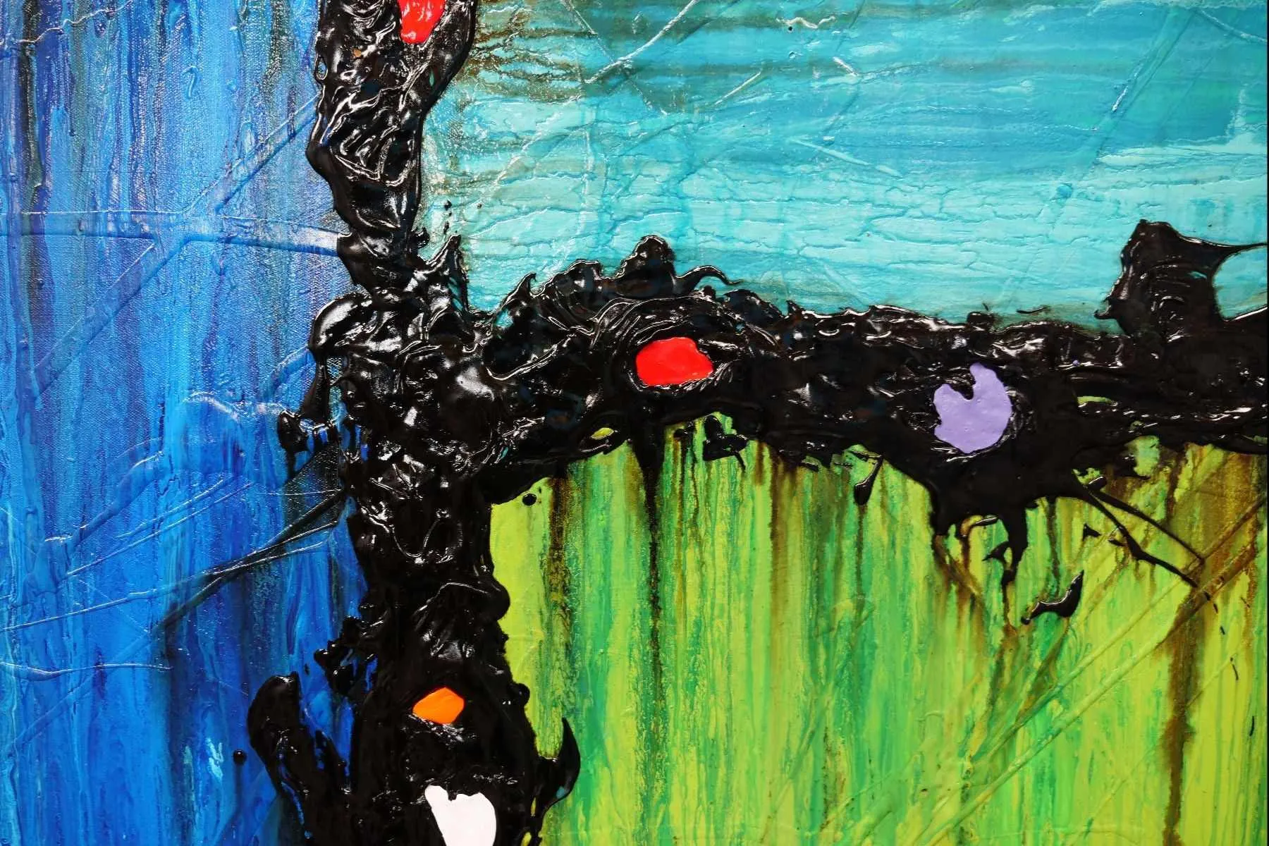 Circus Extravaganza 250cm x 150cm Red Textured Abstract Painting