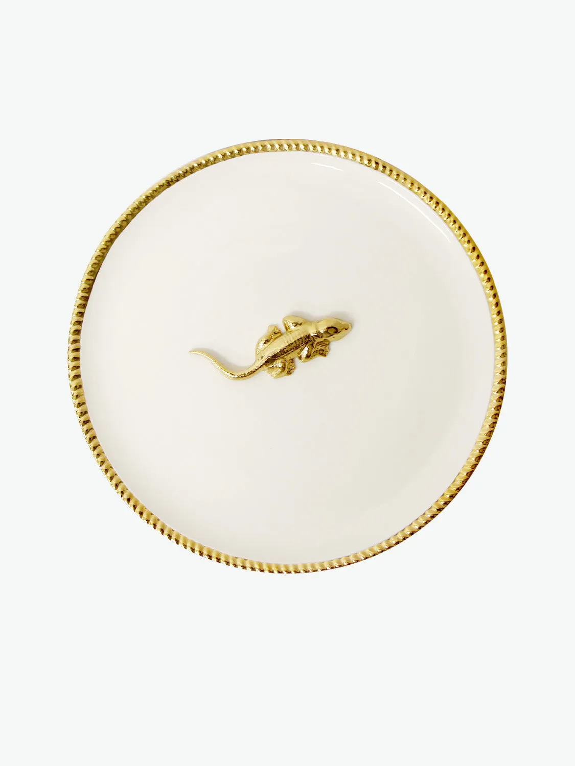 Crocodile Golden Animals Plate