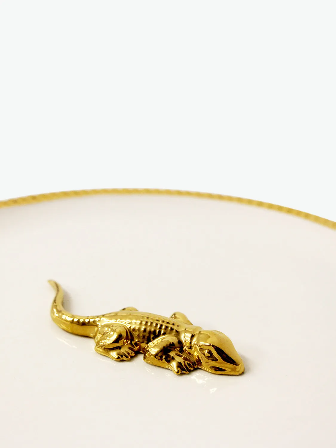 Crocodile Golden Animals Plate