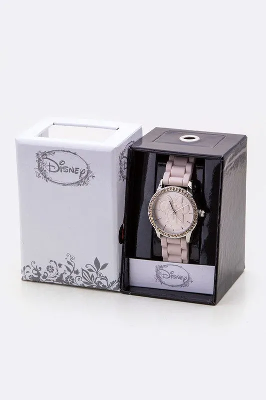 Crystal Bezel Embossed Minnie Jelly Watch