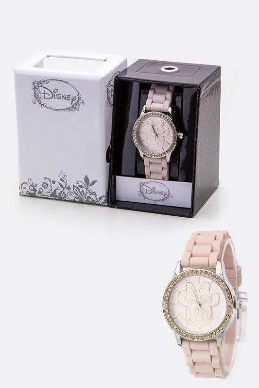 Crystal Bezel Embossed Minnie Jelly Watch