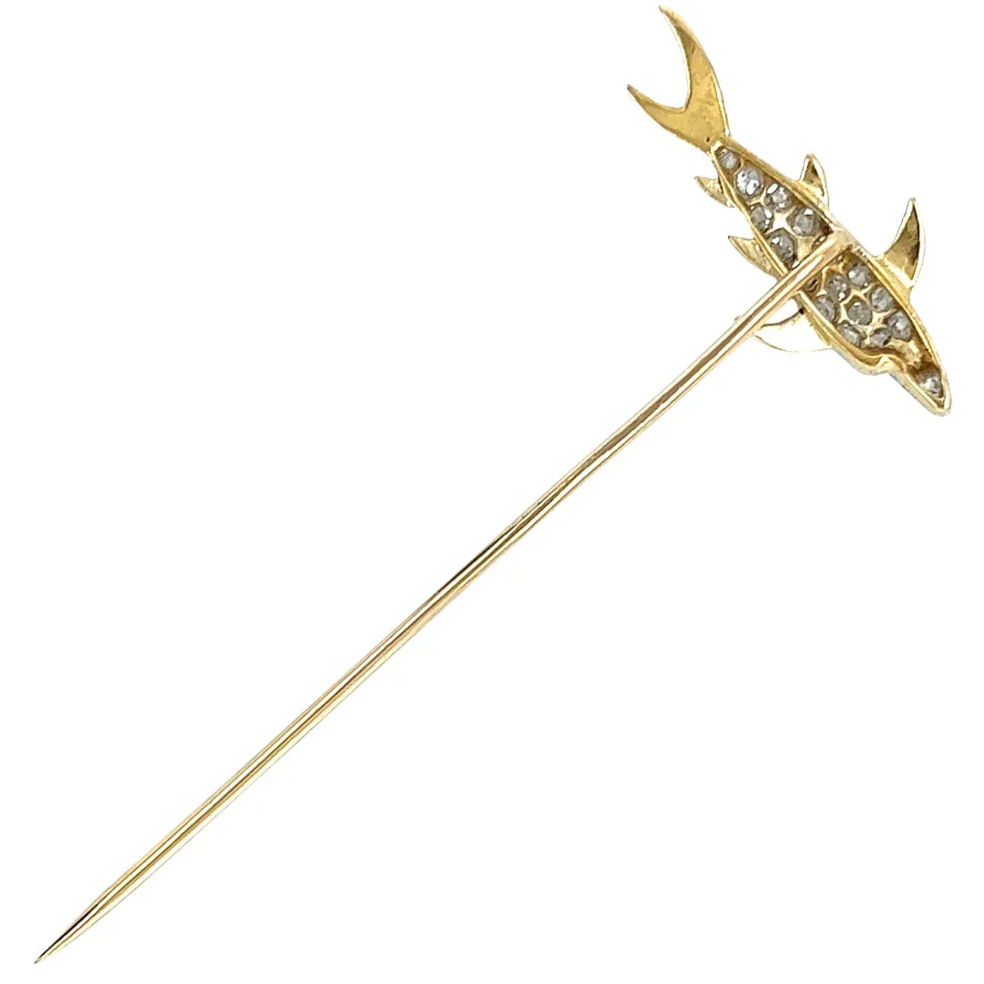 Diamond Fish Tie Pin