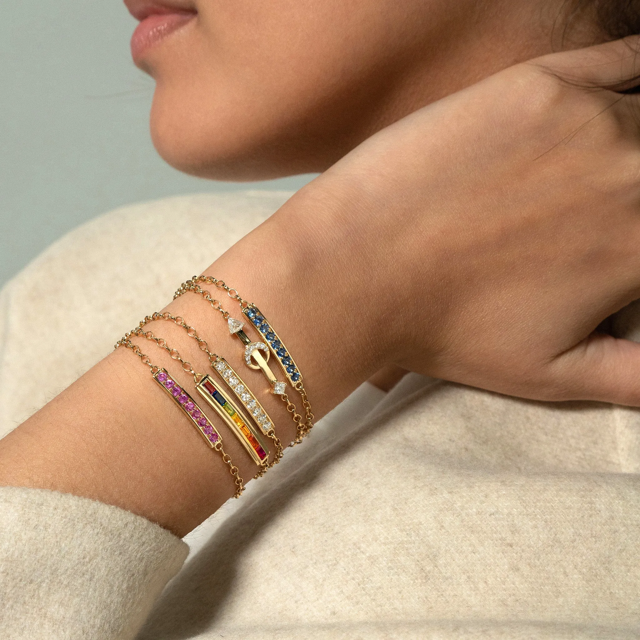 Diamond "Courage" Petite Poesy Bracelet