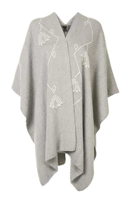 Double V-Neck Alpaca Shawl