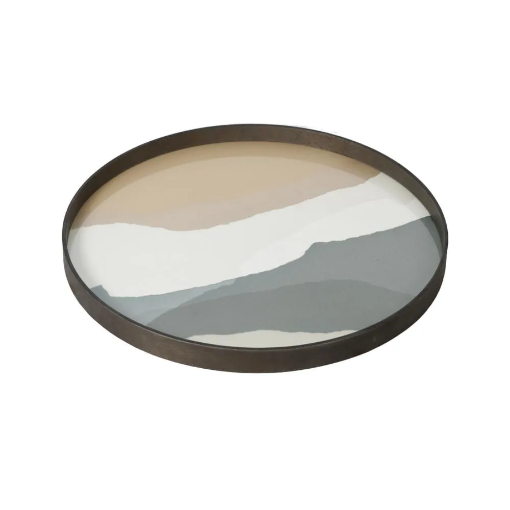 Ethnicraft Round Slate Wabi Sabi Tray - Large