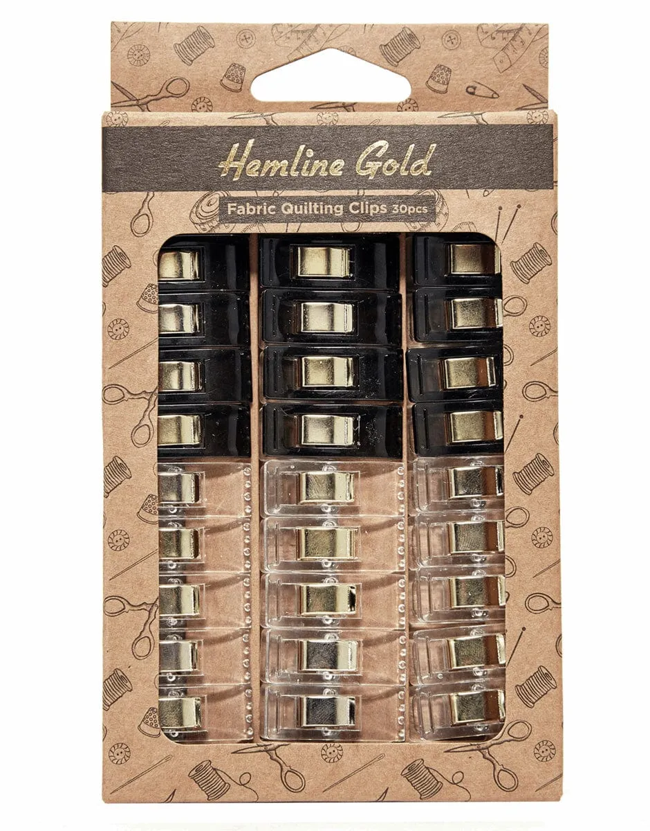 Fabric Quilting Clips 30pcs, Hemline Gold