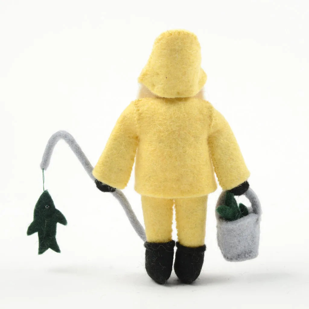 Fishing On The Docks Santa Ornament