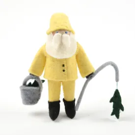 Fishing On The Docks Santa Ornament