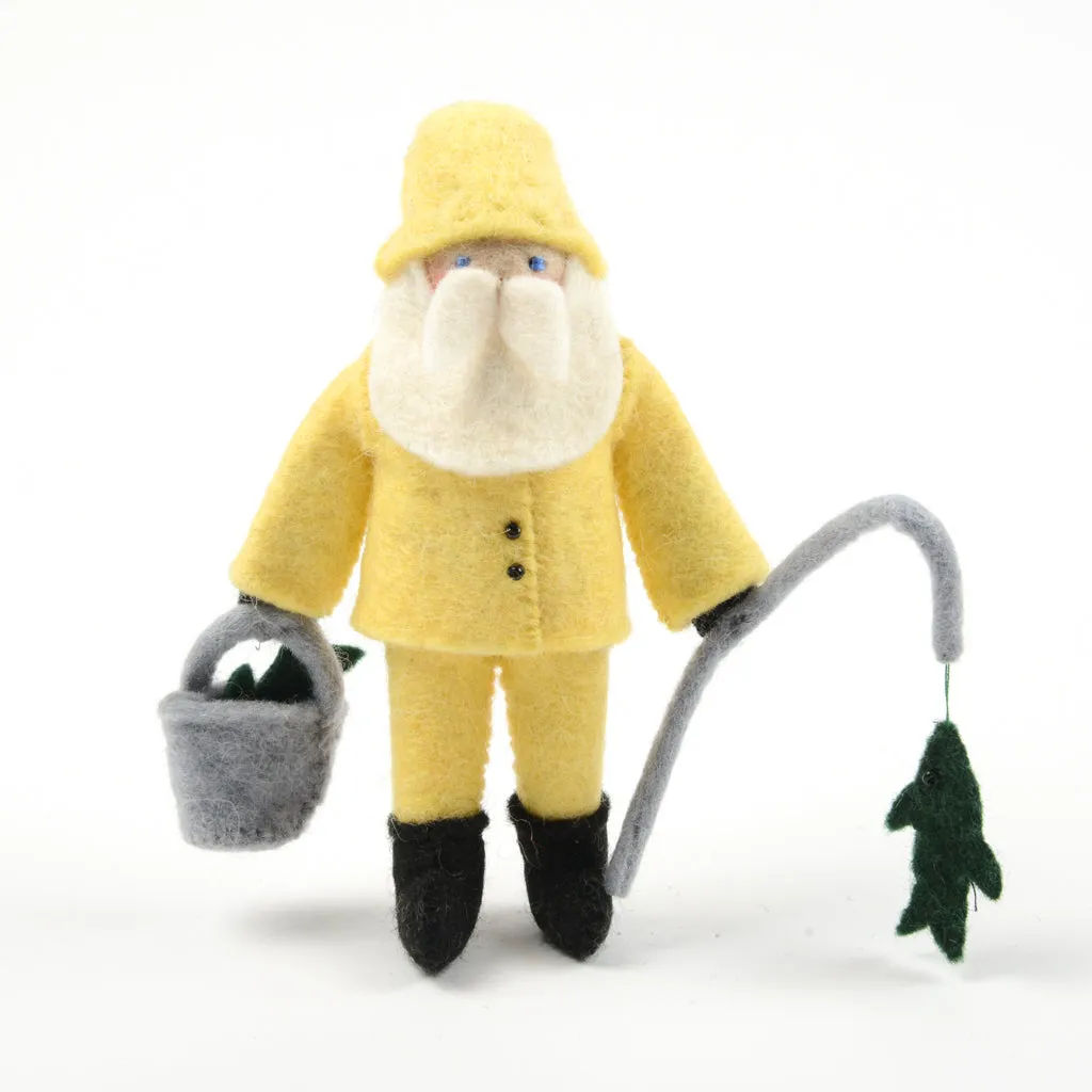 Fishing On The Docks Santa Ornament