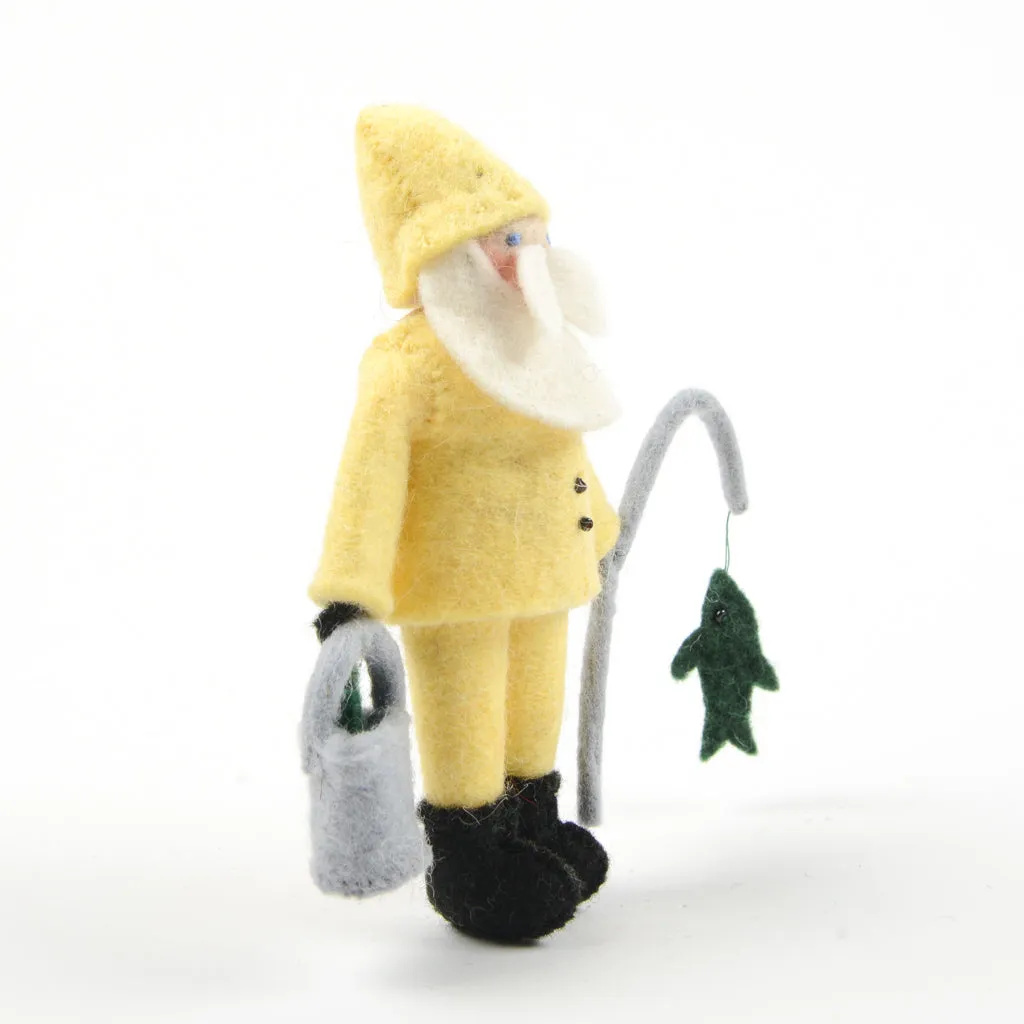 Fishing On The Docks Santa Ornament