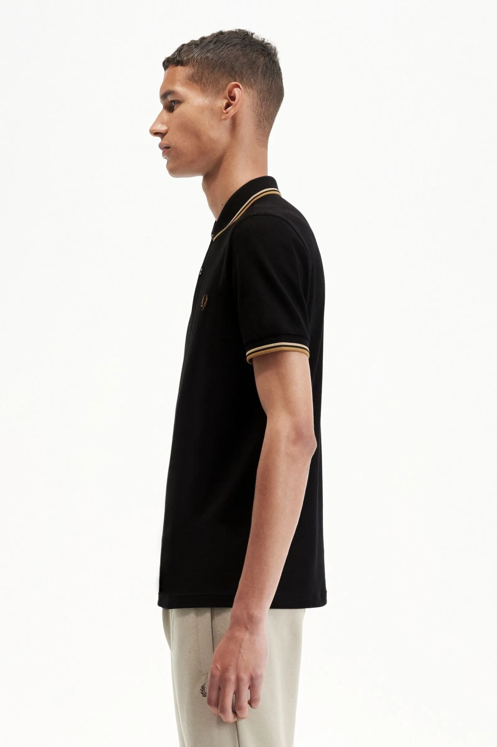 Fred Perry Polo Black / Warm Stone / Shaded Stone