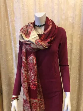 Gala stripe warme wintersjaal - red rainbow