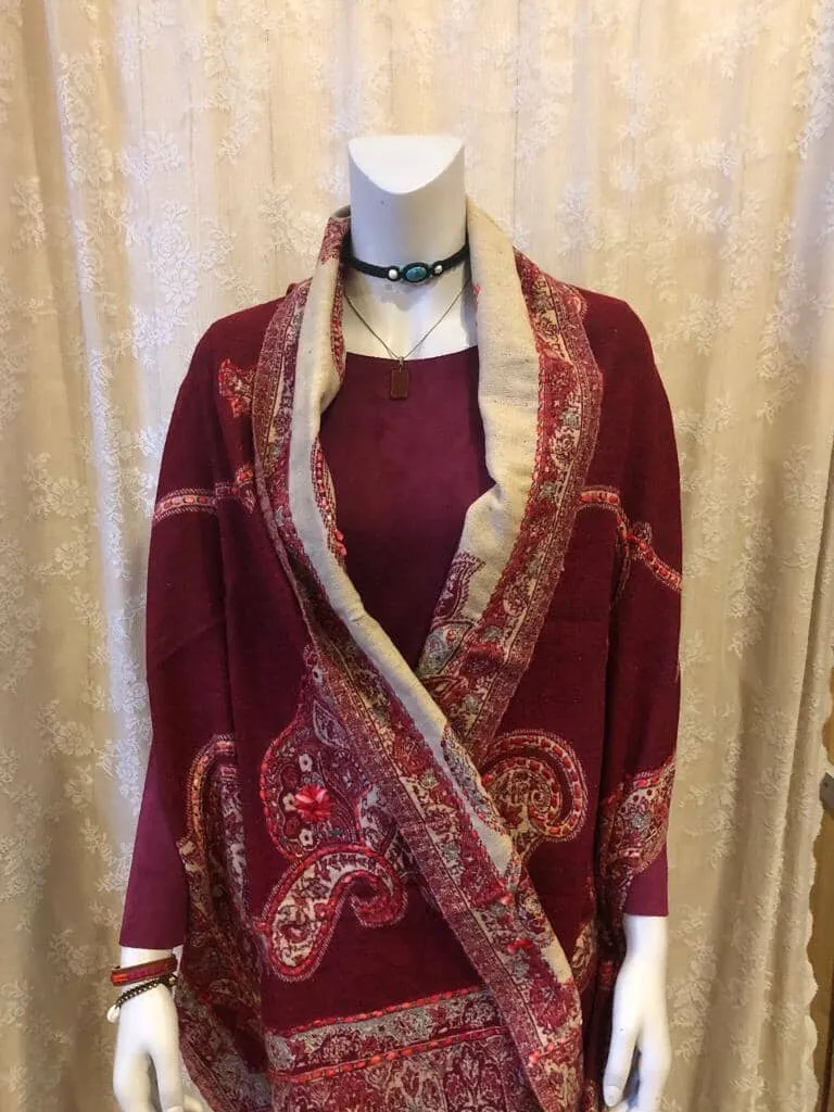 Gala stripe warme wintersjaal - red rainbow